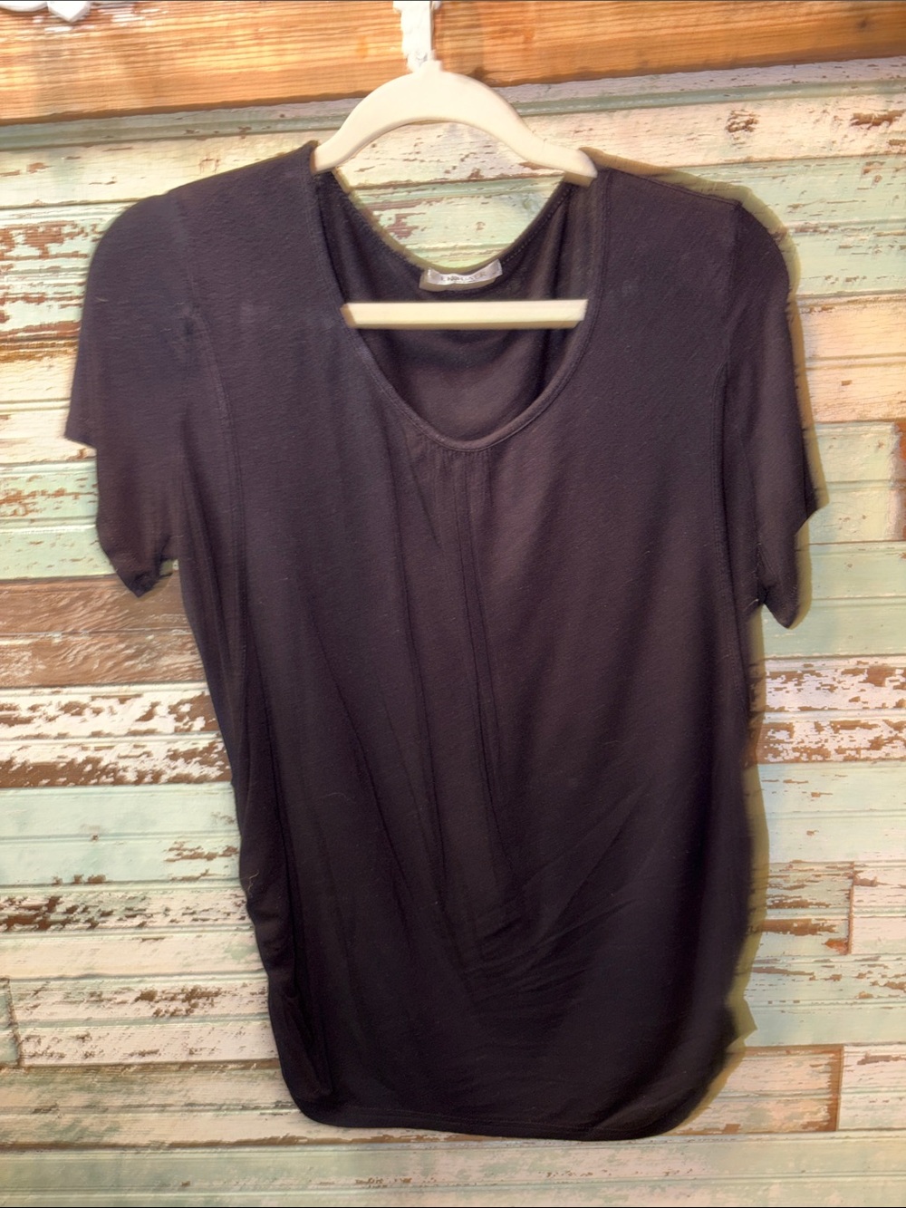Classic Black Women’s Scoop Neck Easy Access Nursing Top for Convenience
